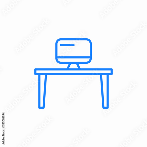 working desk icon sign vector