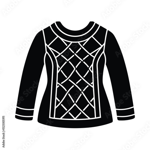 Textured Pullover Traditional Vector Illustration