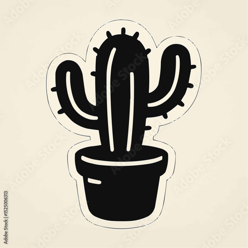 Cactus in a coffee cup illustration