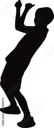 a boy dancing body silhouette vector