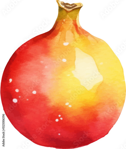 Watercolor painted passion fruit. Hand drawn fresh food design element isolated on white background.