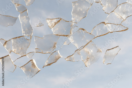mesmerizing scene essence of fragmentation and decay showcasing intricate patterns formed by shattered glass and