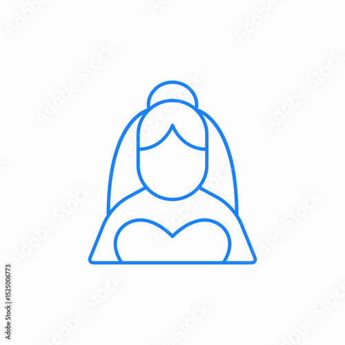 bride wedding dress icon sign vector