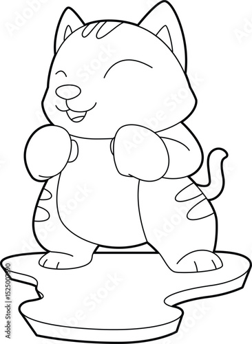 Cat Boxer Boxing gloves Boxing Animal Vector Graphic Art Illustration