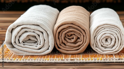 Soft rolled textiles neutral colors home decor