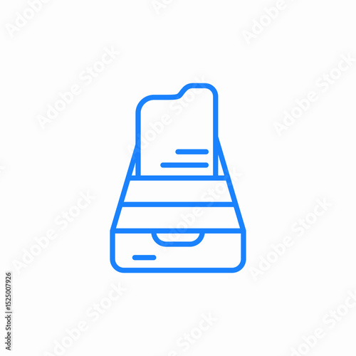 document tray organizer icon sign vector