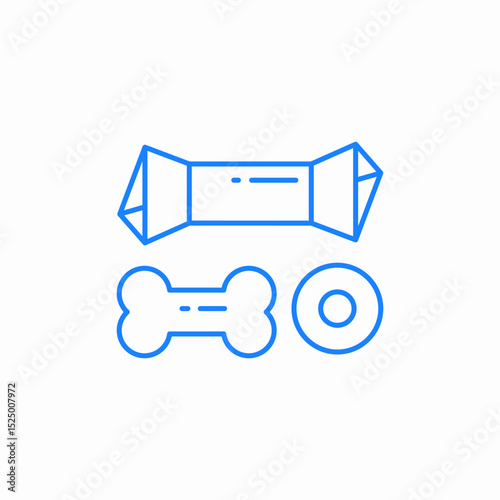 dog toy set icon sign vector