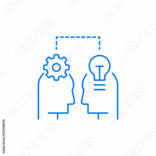 idea vs logic icon sign vector