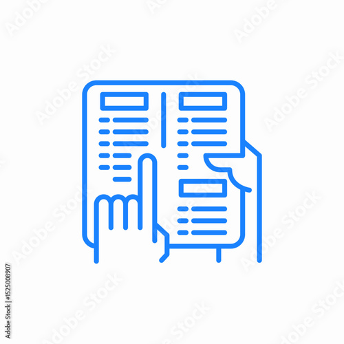 menu reading icon sign vector