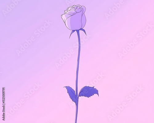 A solitary elegant stylized flower against a soft pastel gradient background