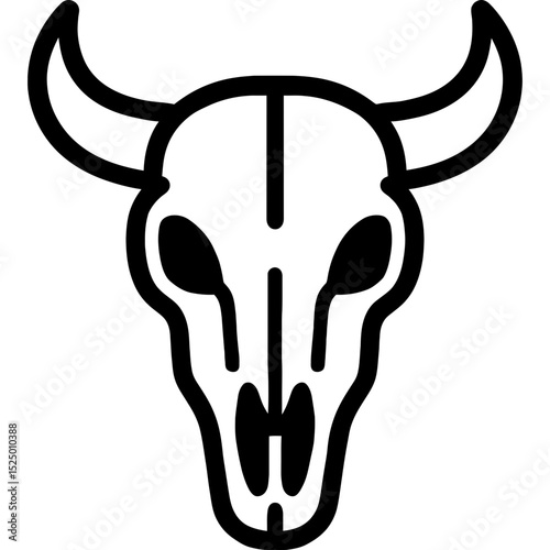 Modern cow skull outline illustration