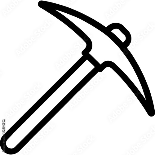 Vector pickaxe icon in minimal style