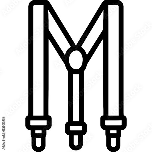 Vector Y-shaped suspenders icon with bold lines