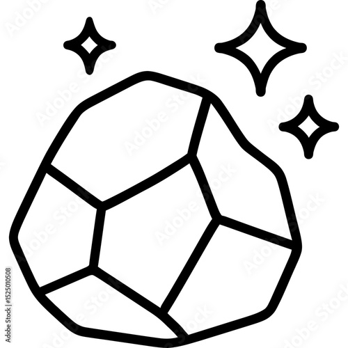 Vector outline of gold nugget in minimal style