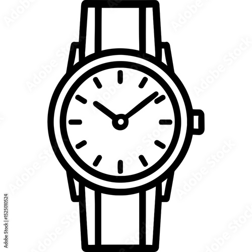 Minimalistic wristwatch outline icon