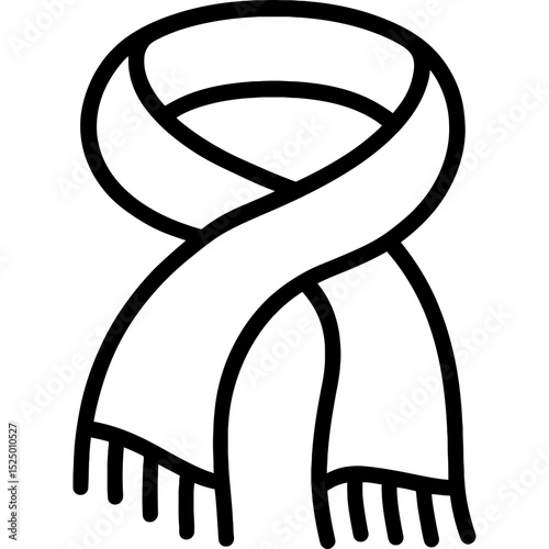 Bold black line scarf vector illustration