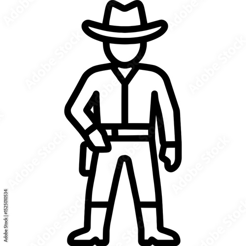 Bold black lines forming cowboy outline