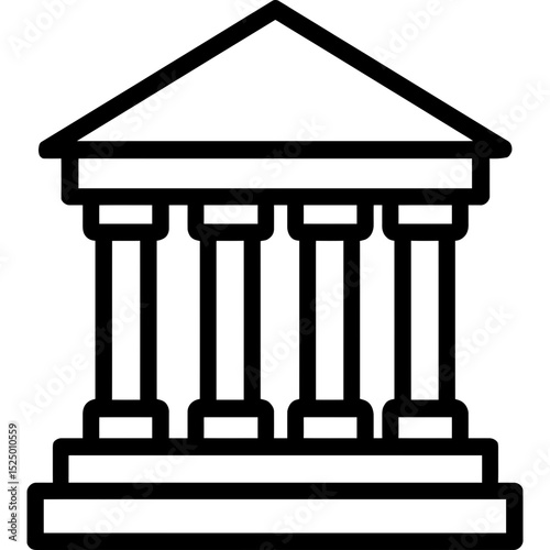 Minimal vector icon of courthouse building
