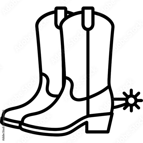 Minimalist cowboy boots icon design