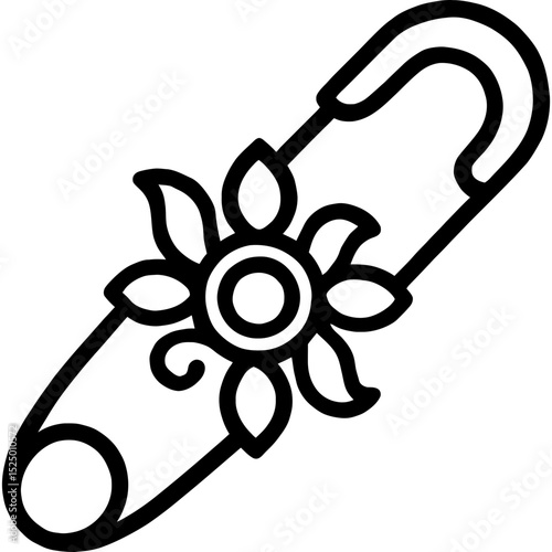 Fashion accessory icon featuring brooch design