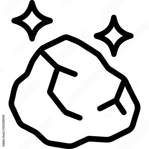 Outline icon of gold nugget vector design