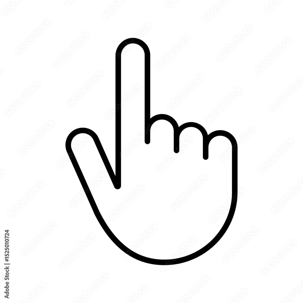 Fototapeta premium A hand cursor outline icon, great for interactive apps or navigation interfaces