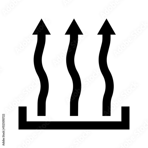 A heat three arrow up outline icon, perfect for weather apps or temperature interfaces
