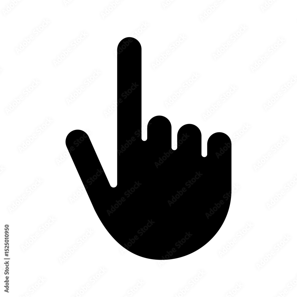 A hand cursor glyph icon for interactive, navigation designs A hand cursor glyph icon for interactive, navigation designs