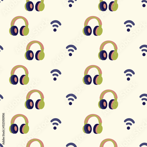 Wireless Headphones and WiFi Pattern