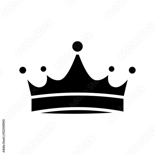 A crown glyph icon for royalty, prestige, or leadership designs