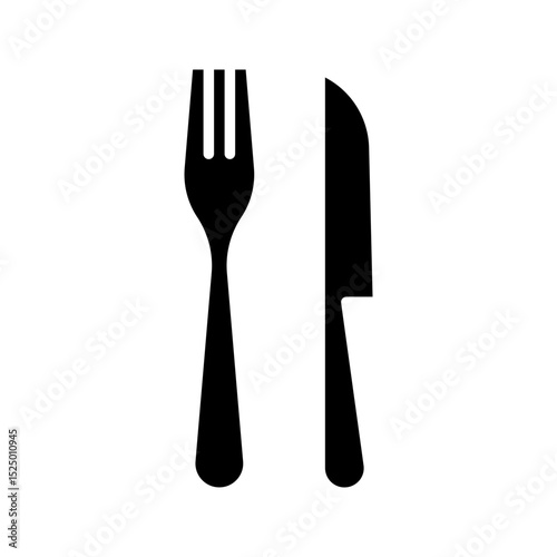 A fork knife glyph icon for dining, restaurant, or food designs