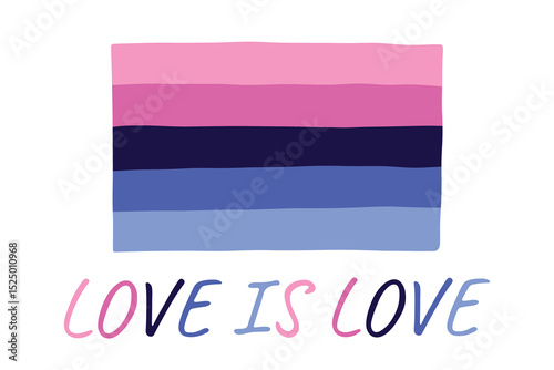 Colorful Omnisexual pride flag Happy pride day LGBTQ community Pride Month Vector hand drawn doodle for posters, stickers, logo, cards