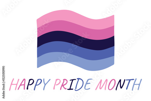 Colorful Omnisexual pride flag Happy pride day LGBTQ community Pride Month Vector hand drawn doodle for posters, stickers, logo, cards