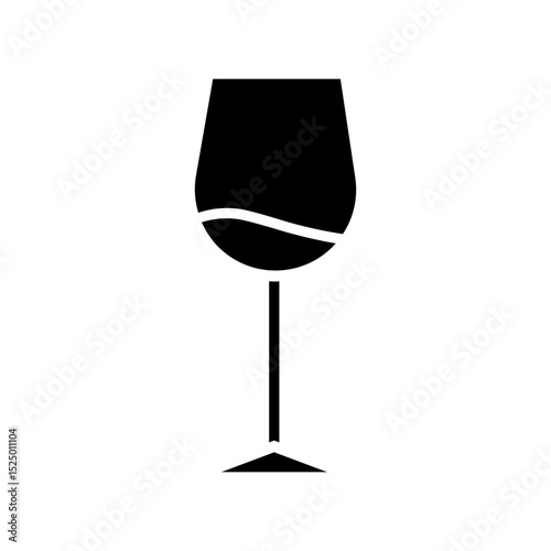A wine glyph icon for dining, beverage designs