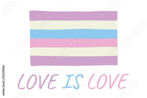 Colorful Intersex pride flag Happy pride day LGBTQ community Pride Month Vector hand drawn doodle for posters, stickers, logo, cards