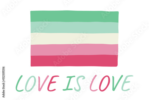 Colorful Abrosexual pride flag Happy pride day LGBTQ community Pride Month Vector hand drawn doodle for posters, stickers, logo, cards