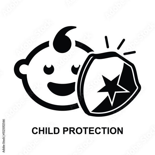 Child protection icon isolated on background vector illustration.