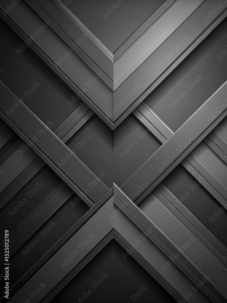 Fototapeta premium Dark Grey Angled Geometric Pattern with Sharp Lines and Minimalist Shapes