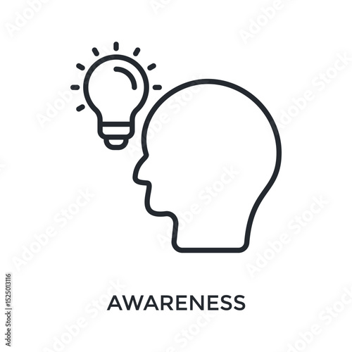 Awareness Icon Outline Style. Vector Illustration For Graphic Design
