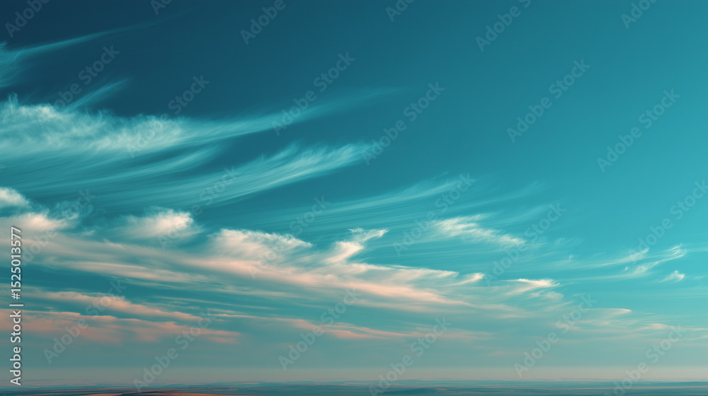 Serene Teal Sky Soft Clouds and Gradient Hues Serene Teal Sky Soft Clouds and Gradient Hues