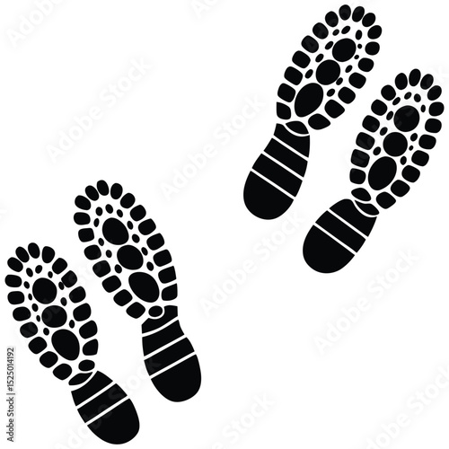 foot prints on white background vector