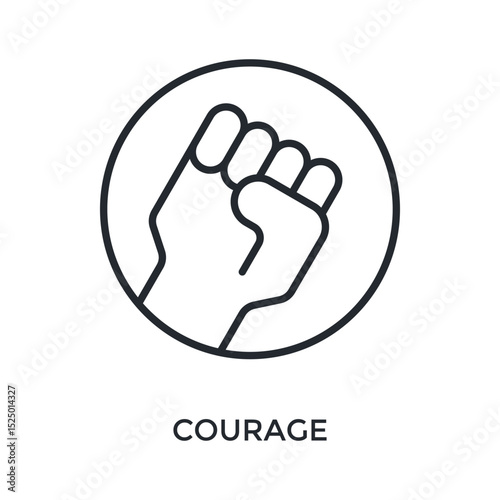 Courage Icon Outline Style. Vector Illustration For Graphic Design
