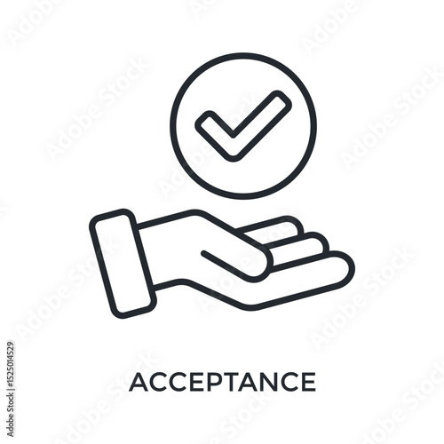 Acceptance Icon Outline Style. Vector Illustration For Graphic Design