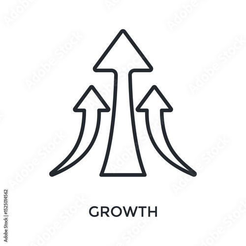 Growth Icon Outline Style. Vector Illustration For Graphic Design
