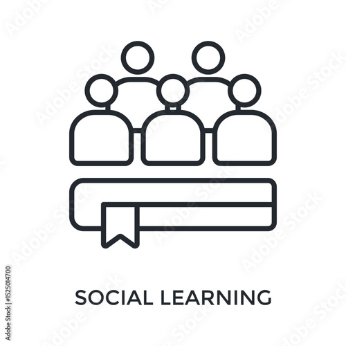Social Learning Icon Outline Style. Vector Illustration For Graphic Design