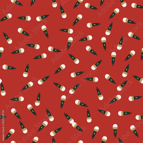 Microphone Music Icons Seamless Pattern