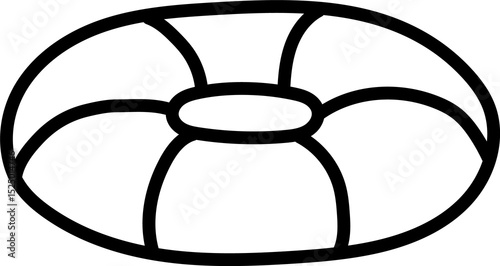 Hand-drawn summer pool float icon in cute cartoon style.