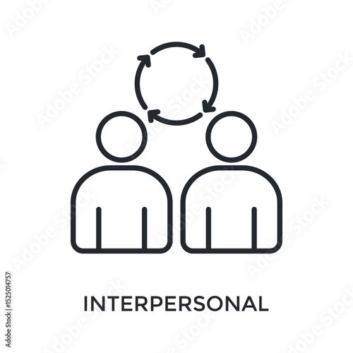 Interpersonal Icon Outline Style. Vector Illustration For Graphic Design