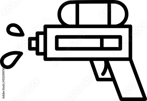 Hand-drawn cartoon style water gun icon for summer activities.