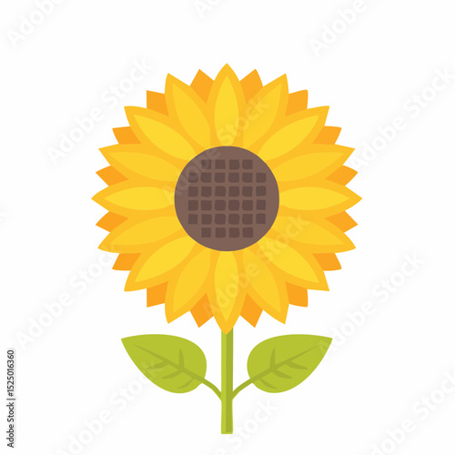 Sunflower in Bloom: A vibrant sunflower in full bloom, its bright yellow petals radiating outwards, captures the essence of summer's warmth and the beauty of nature.